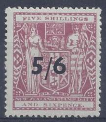 New Zealand Postal Fiscals 1940 5s6d On 5s6d Very Fine Mint