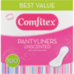 Comfitex Unscented Pantyliners 100 Pack