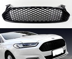MotorFansClub Chrome Front Bumper Grille Insert for 2015 2016 Ford Focus Mesh Honeycomb Type