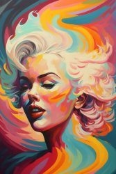 Canvas Wall Art - Marilyn Monroe Abstract Painting - B1543 - 120 X 80 Cm