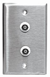 Stainless Steel Bnc Wall Plate Single Gang With Two Bnc