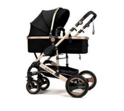 Belecoo Baby Stroller 2 In 1 Foldable Pram - Black With A Keyholder