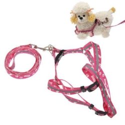 Dog Pet Personalized Strap Type Cloth Woven Leash With Adjustable Collar Length: 1.2MPET Footprin...