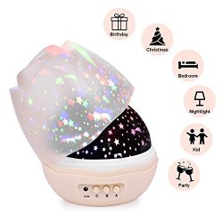 Nasus Star Night Light Projector Updated Version With 360 Degree Rotating Projector Rosebud Lamps 4 LED Bulbs 8 Lighting Mode Decoration For Bedroom Best