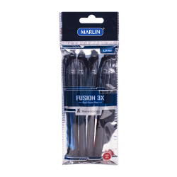 Marlin Fusion Stick Pens 4'S Asst 1.0MM In Polybag 2 Blue 1 Black 1 Red Pack Of 12
