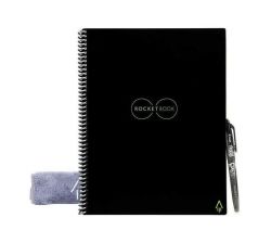Rocketbook Core Digital Reusable Notebook - Black -A4 Size Eco-friendly Notebook- 32 Lined Pages - Includes 1 Pen And Microfibre Cloth