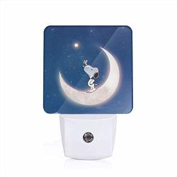 Meirdre Plug In Night Light - Snoopy Picks The Stars Warm White LED Nightlight With Automatic Dusk-to-dawn Sensor