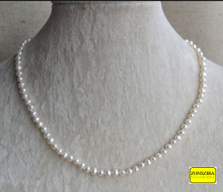 One String Of Elegant Genuine White Fresh Water Medium Sized Pearls To String