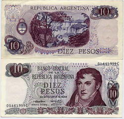 Do Not Pay - Argentina 10 Peso 1973-1976 Unc P-295