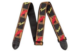Fender Musical Instruments Corp. Fender Black yellow red Monogrammed Strap