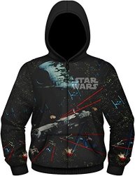 Star Wars Men's Millennium Falcon Hooded Jacket Black Medium