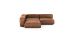 Three Module Corner Sofa - Leather - Brown - 220CM X 220CM