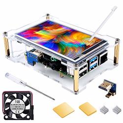 Smraza Raspberry Pi 4 Touchscreen With Case Cooling Fan 4 Inch Touch Screen Ips Lcd Display 800X480 HDMI Monitor For Raspberry Pi 4 Model