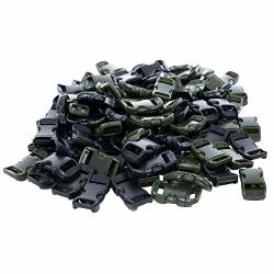 Paracord Planet Buckles - 3 8 Inch - Variety Of Colors To Choose From 100 Pack Black And Olive Drab