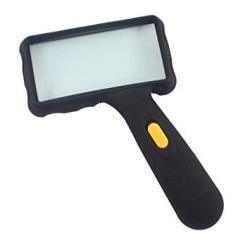 Rectangular Magnifier With LED Lights 10X Lens Reading Magnifying Glass Lamp For Books Jewellery Work Maps Handheld Illuminated Magnifying Glass