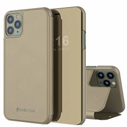 Punkcase Iphone 11 Pro Reflector Case Protective Flip Cover W scratch Resistant Semi-translucent Mirror Front & Non-slip Pu Leather Back Compatible With Apple Iphone 11 Pro 5.8" Gold