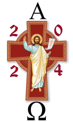 Resurrection Cross Easter Paschal Candle - 70MM X 600MM New Design