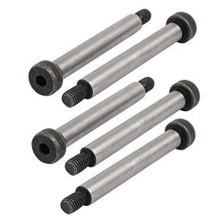 IIVVERR 5-Piece Alloy Steel Shoulder Bolts - 1/2" Shoulder Dia X 2" Length, 3/8-16 UNC Thread, Hex Socket Drive