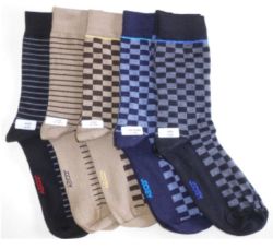 Jockey Designer Socks - 5 Pack - Squares And Stripes
