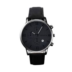 Geneva Formal Leather Strap Watch Quartz Business Wristwatch
