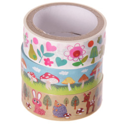 3 Roll Paper Adhesive Gift Tape - Woodland Designs