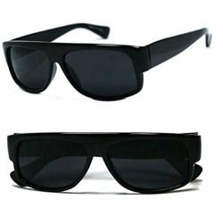 TKLASSES99 2 Pack Black Mad Dogger Locs Sunglasses Super Dark Lens Motorcycle Shades Mens
