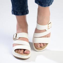 Amy Push-in Mule Sandals - White - 8
