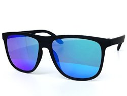 O2 Eyewear 26001 Premium Soft Oversize Matte Finish Mirror Womens Mens Sunglasses Matte Black Green Purple