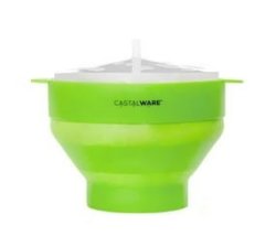- Microwave Popcorn Popper - Silicone Popcorn Maker - Collapsible - Green