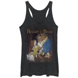 Beauty Disney And The Beast Poster Black Juniors Tank Top Small
