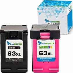 Inkworld Replacement For Hp 63 63XL Combo Pack Remanufactured Ink Cartridge Compatible With Officejet 5255 3834 4650 3830 Hp Envy 4520 4513 Deskjet 3634 3639 3636 1112