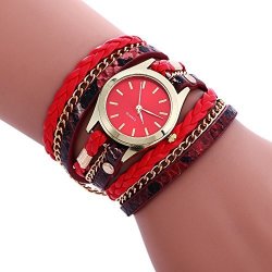 Womens Bracelet Watches Cooki On Clearance Lady Watches Female Watches Cheap Watches For WOMEN-Q3 Red