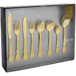 Eetrite 44PC Gold Plated Cutlery Set Windsor -