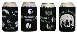 Pirate Theme Cozy 4 Pk Boaters Gifts Pirate Tattoos Tiki Bar Accessories Alcohol Related Gifts