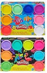 Pd Play Doh 8 Pack Bundle: 8 Pack Of Rainbow Compound + 8 Pack Of Neon Compound