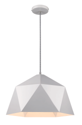 Bright Star Lighting - Metal Pendant With Large Dome - White