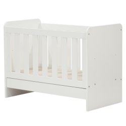 Standard Cot With Drawer - White
