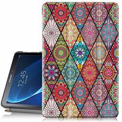 Hocase Galaxy Tab A 10.1 Case SM-T580 T585 No S Pen Version Case Pu Leather Case W flower Design Auto Sleep wake Feature Hard Back Cover For