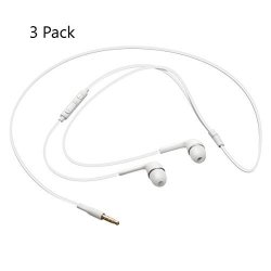 3 Pack Samsung Galaxy EOHS3303WE 3.5MM Stereo Headset Earbuds With In-line Remote White