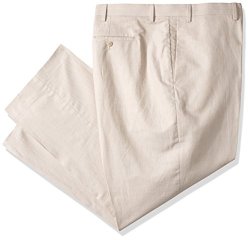 Cubavera Men's Big And Tall Linen-cotton Herringbone-textured Pant Natural Linen beige 44W X 30L