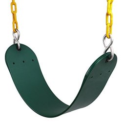 Reehut Swing Seat Heavy Duty With 66" Chain Plastic Coated Swing Set Accessories Swing Seat Replacement 250 Lb Weight Limit Green