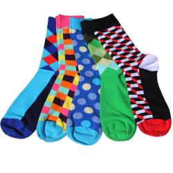 Colorful Dress Socks 5 Pairs Lot No Gift Box - GROUP2
