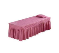 Quilted Massage Bed Cover With Face Hole & Pleated Bed Skirt