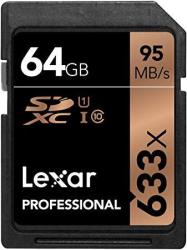 Professional Lexar 633 X 64GB Sdxc UHS-I U1 Card - LSD64GCB1NL633