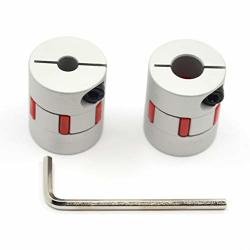 WEIJ 5Pcs 5mm to 6.35mm Aluminum Alloy Shaft Coupling Flexible Coupler Motor Connector Joint L25xD19 Silver 