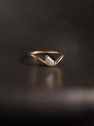 Half Moon Wave Ring - XL UK Ring Size R+ To Z 10K Rose Gold