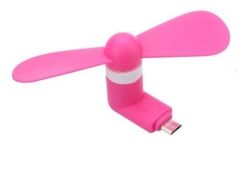 Portable Micro USB Fan Works With Most Smart Phones With Micro USB Pink