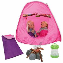 Beverly Hills Doll Collection Camping Out 15 Piece Pretend Playset For 18 Inch Dolls With Pop-up Tent Firewood Hotdog Sausage Light-up Lantern And Sleeping Bag