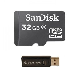 32GB Sandisk Microsd Hc Microsdhc Memory Card 32G 32 Gigabyte For Blackberry Passport Q20 Z3 Z30 With Socal Trade Inc. Microsd & Sd USB Memory Card Reader