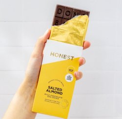 Honest Chocolate - 54% Salted Almond Slab - 60G Slab